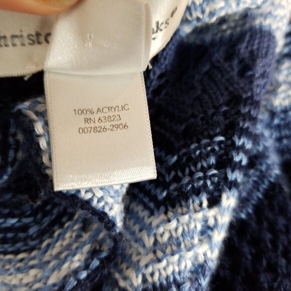 Christopher & Bank blue stripe  open front cardiga - Picture 6 of 7